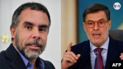 Armando Benedetti (izquierda) y Félix Plasencia. Foto de archivo. AFP y Reuters.