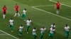 Les joueurs sénégalais célèbrent leur but face à l'Égypte, à Diamniado, Sénégal, le 29 mars 2022.