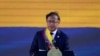 El presidente de Colombia, Gustavo Petro, habla en la Escuela de Policía General Santander en Bogotá, el 19 de agosto de 2022.