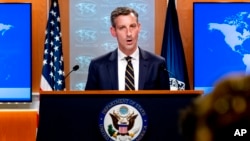 FILE - State Department spokesman Ned Price speaks at the State Department in Washington, Aug. 18, 2021.