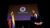 El líder opositor Leopoldo Lopez durante una rueda de prensa en Madrid, España, el martes 27 de octubre de 2020.