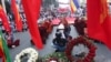 Protesters take part in a demonstration against the military coup in Mandalay, Myanmar, Feb. 22, 2021.