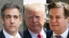 Michael Cohen (à gauche), ancien avocat personnel du président américain, Donald Trump (C) et l'ancien directeur de la campagne Trump, Paul Manafort, dans une combinaison d’images créée le 22 août 2018.