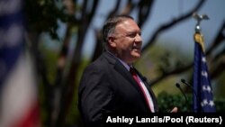 Le secrétaire d'État américain Mike Pompeo s'exprime à la bibliothèque présidentielle Richard Nixon, à Yorba Linda, Californie, États-Unis, le 23 juillet 2020. (Photo Ashley Landis/Pool via REUTERS)