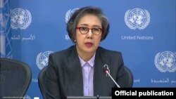  မြန်မာနိုင်ငံ လူ့အခွင့်အရေးအခြေအနေ ဆိုင်ရာ ကုလသမဂ္ဂ အထူးစုံစမ်းစစ်ဆေးရေးမှူး Yang Hee Lee ။