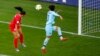 Alex Morgan marquant le premier but lors du match États-Unis/Thaïlande, groupe F, au Mondial 2019, Reims, France, 11 juin 2019.