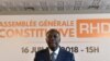 Le président ivoirien Ouattara et le nouveau président du RHDP prent la parole, à Abidjan, le 16 juillet 2018.