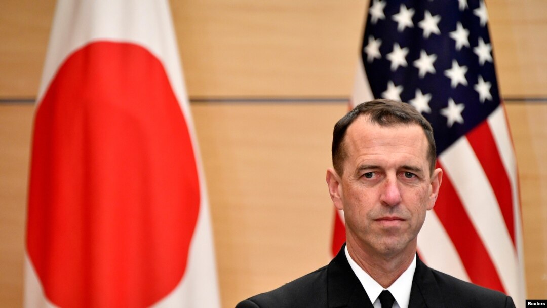Tư liệu- Đô đốc John Richardson, Tư Lệnh Hải quân Mỹ. Ảnh chụp ở Tokyo, ngày18/12/2017.