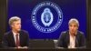El ministro de Economía de Argentina, Luis Caputo, y el presidente del Banco Central, Santiago Bausili, asisten a una conferencia de prensa tras un acuerdo con el FMI sobre la deuda del país. En el Ministerio de Economía en Buenos Aires, 10 de enero de 2024.