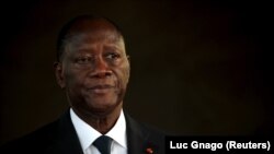 Le président de la Côte d'Ivoire, Alassane Ouattara, lors d'une conférence de presse à Abijan, le 15 mars 2016.