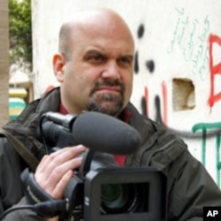 VOA correspondent Phil Ittner on assignment in Benghazi, Libya