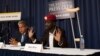 Le politicien ougandais Robert Kyagulanyi, plus connu sous le nom de Bobi Wine, donne une conférence de presse avec son avocat à Washington D.C., le 6 septembre 2018.