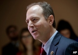 FILE - Rep. Adam Schiff, D-Calif., ranking member of the House Intelligence Committee, speaks to reporters on Capitol Hill in Washington, March 24, 2017.