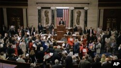 Ketua DPR Amerika, Paul Ryan memimpin sidang parlemen pada Rabu malam (23/6).