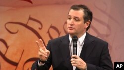 Republican presidential candidate Sen. Ted Cruz, R-Texas, addresses the audience during a presidential forum at First Baptist North Spartanburg in Spartanburg, South Carolina, Feb. 17, 2016.