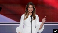Melania Trump, Convention républicaine, Cleveland, Ohio, le 18 juillet 2016. (AP Photo/J. Scott Applewhite) 