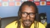 Le coach des Lions Aliou Cisse face aux journalistes à Franceville, au Gabon, le 18 janvier 2017.