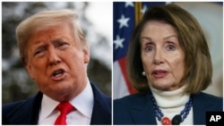 Le président américain Donald Trump et la présidente démocrate de la Chambre des représentants Nancy Pelosi. 
