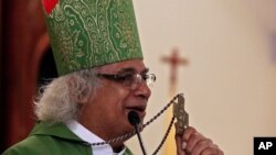 El cardenal Leopoldo Brenes durante una homilía en Managua, Nicaragua el 22 de julio de 2018.