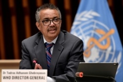Dirjen WHO Tedros Adhanom Ghebreyesus menghadiri konferensi pers di Jenewa, 24 November 2020. (Foto: Reuters)