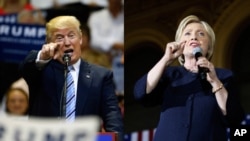 Les candidats républicain et démocrate Donald Trump et Hillary Clinton