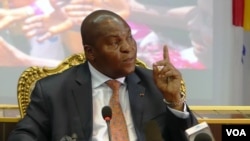 Le président Faustin-Archange Touadéra de la Centrafrique, à Bangui, 30 mars 2018. (VOA/Freeman Sipila)