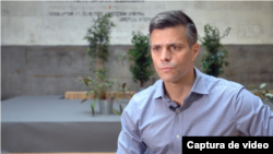 El líder opositor venezolano Leopoldo López en entrevista con la VOA, en febrero de 2021. 